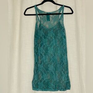 Chic Teal Lace Camisole for Women